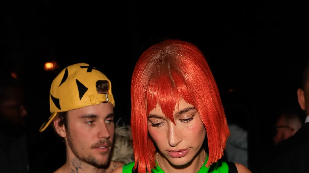 Hailey and Justin Bieber Playful Flintstones-Themed Halloween
